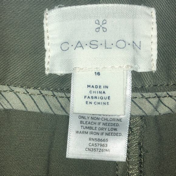 Caslon Olive Sarma Cotton Twill Shorts - Size 16 - Picture 6 of 8